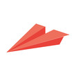 Papierflugzeug - rot - Vektor