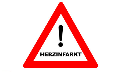 Poster - Herzinfarkt Warnschild