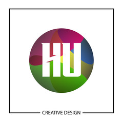 Initial Letter HU Logo Template Design