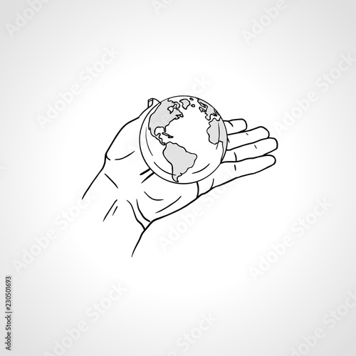 Hands Holding The Earth Palm Hold The Globe Environment Concept Hand Drawn Sketch Vector Illustration Buy This Stock Vector And Explore Similar Vectors At Adobe Stock Adobe Stock