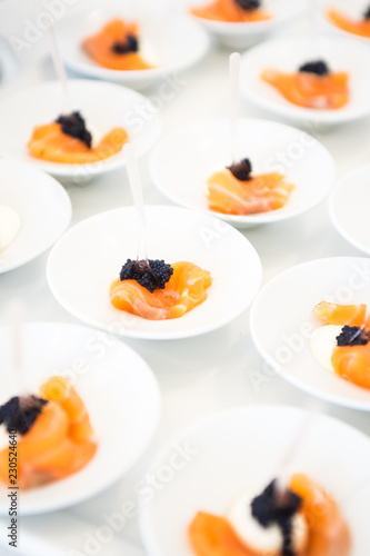 Aperitivo Finger Food Con Salmone E Caviale Nero Buy This Stock Photo And Explore Similar Images At Adobe Stock Adobe Stock