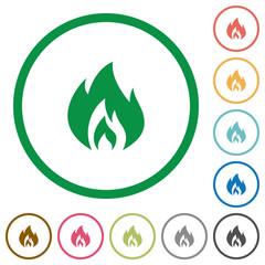 Poster - Flame flat icons with outlines