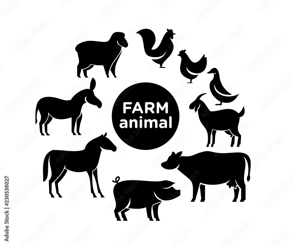 animal farm logo icon designs vector Stock Illustration | Adobe Stock, image size:1000x837