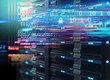 © monsitj - super computer server racks in datacenter. 3d illustration