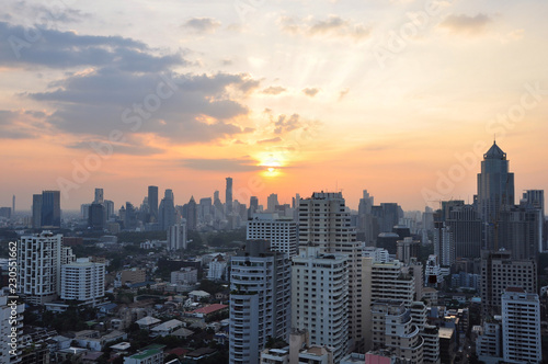 Photo The sunset of Bangkok, Thailand cityscape skyline