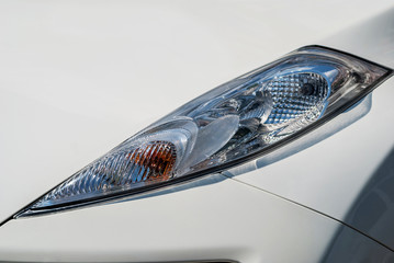 Head light of car nissan juke close-up