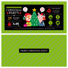 Poster - Christmas invitation card template