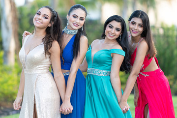Wall Mural - Group Of Girls Going To Prom