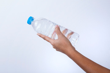  Water bottle in woman's hand