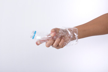  Water bottle in woman's hand