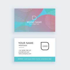 Wall Mural - Modern business card template dot stripe glow