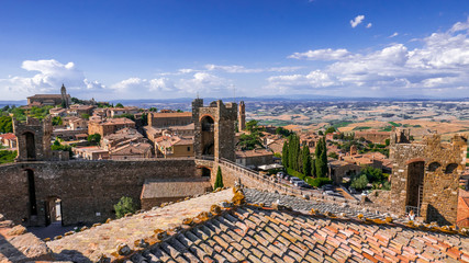 Montalcino Tuscany Italy - Medieval Castle with fortified walls and towers