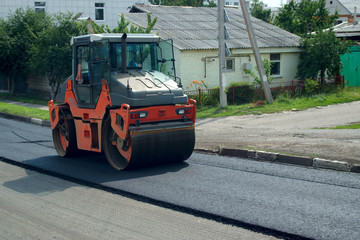 urban services asphalt repair on a city street