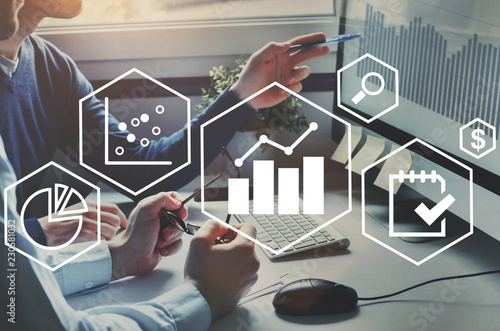 Plakaty do firmy business-analytics-intelligence-concept-financial-charts-to-analyze-profit-and-finance-performance-of-company