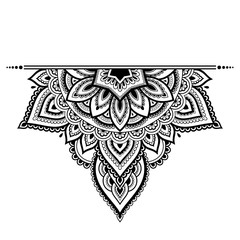 Wall Mural - mehndi mandala pattern for henna drawing and tattoo. decoration in ethnic oriental, indian style.