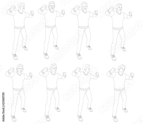 Tracé Expression Homme En Costume Cravate Invitation