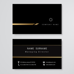 black business card clean design vector template