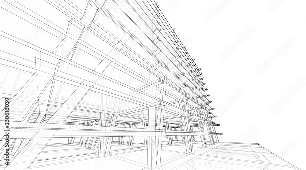architecture building 3d  - obrazy, fototapety, plakaty 