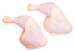 © eivaisla - Fresh raw chicken meat, isolated on white background. Chicken drumsticks or legs, top view.