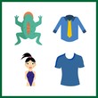 4 body icon. Vector illustration body set. shirt and swimsuit icons for body works
