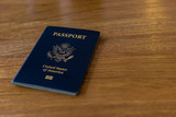 Fototapeta Paryż - One blue American passport