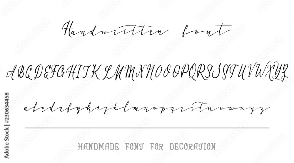 Modern Calligraphy Vintage Handwritten vector Font for Lettering.Trendy ...