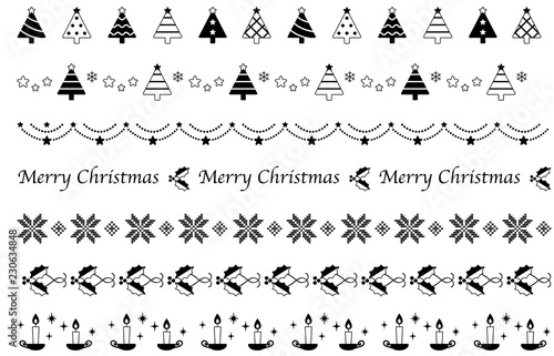 クリスマスの飾り線 シンプルモダン 白黒 Adobe Stock でこのストックイラストを購入して 類似のイラストをさらに検索 Adobe Stock