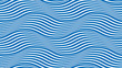 © Sylverarts - Water waves seamless pattern, vector curve lines abstract repeat tiling background, blue colored rhythmic waves.