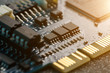 © Alexander - Electronic circuit board close up. Processor, chips and capacitors.