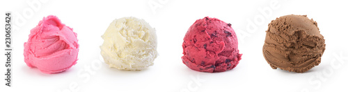 Fotografía set of colorful ice cream on a white background