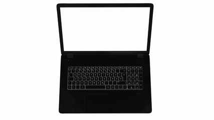 Wall Mural - Laptop with blank screen isolated on white background