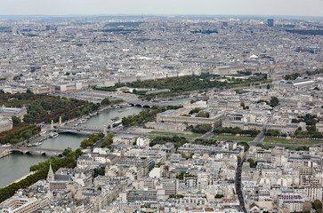 Wall Mural - Urban view of Paris in France from Eiffel Tower