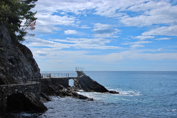 Wall Mural - Passeggiata sul lungomare di Zoagli, Genova, Liguria, Italia