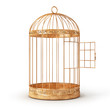 Success concept. Open bird's cell isolation on a white background. 3d illustration