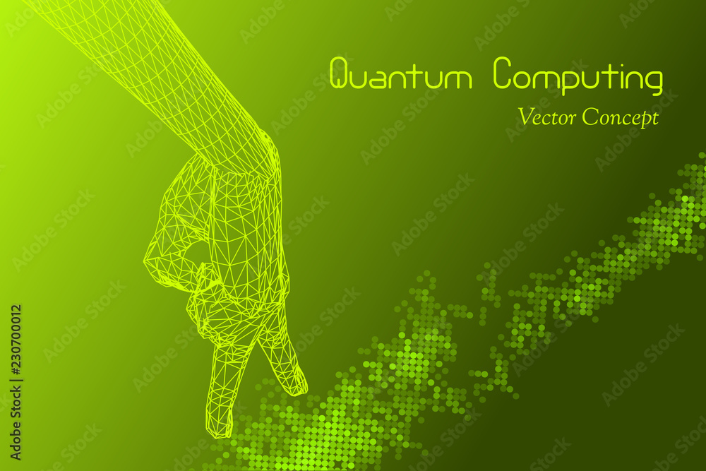 Vector Quantum Computing Concept - Hi-Tech Digital Design - Emblem of ...