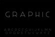 Vector minimalistic font - creative English alphabet, thin latin letters