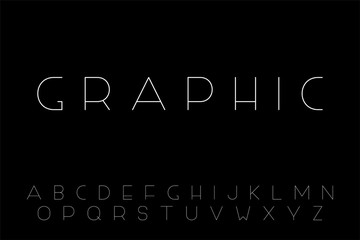 Vector minimalistic font - creative English alphabet, thin latin letters