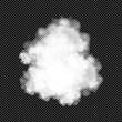 White Cumulus Swarm Isolated on Transparent Background - Vector Volumes of Smoke, Cloud, Steam, Speech Bubble, Brume etc 