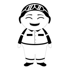 Poster - Traditional asian pilot cartoon character. Vector illustration design