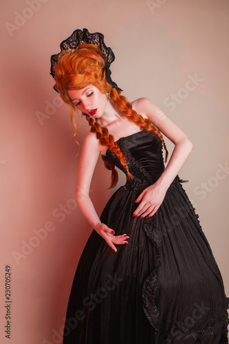 Gothic Halloween Clothes Young Fantasy Redhead Queen With