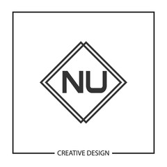 Initial Letter NU Logo Template Design