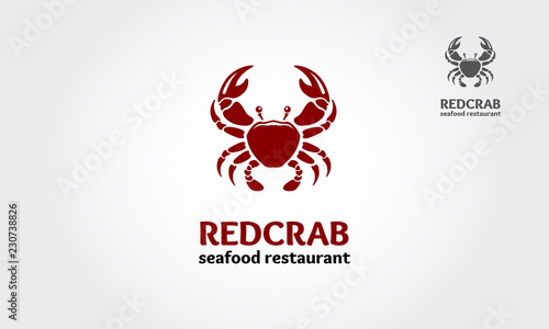 Red Crab Seafood Restaurant Logo Template A Simple Creative Logo