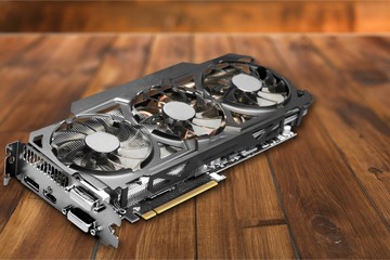 Modern computer video card isolated on white