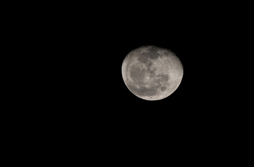 Moon on black background