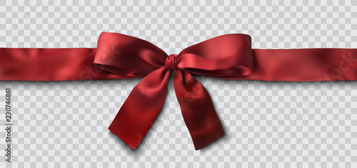 Fotomural red satin ribbon and bow vector illustration