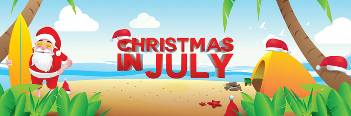 Poster - christmas in july design with 3d concept