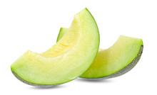 Green Melon Isolated On White Clipping Path