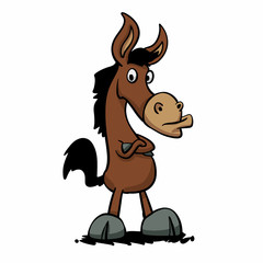 Wall Mural - Angry donkey - stupid mule Vector illustration 