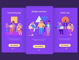 Coworking Mobile Screen Set