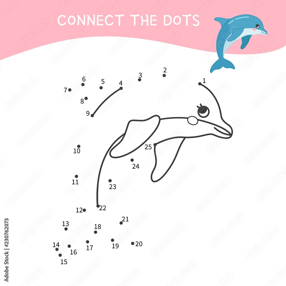 Educational Game For Kids Dot To Dot Game For Children Cartoon